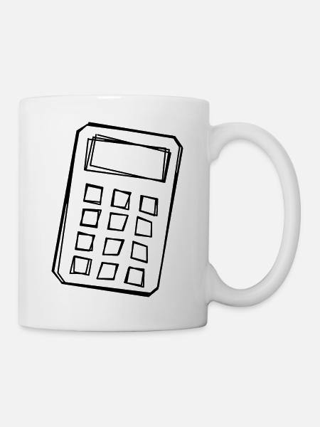 Taschenrechner handgezeichnet - Tasse - Weiß