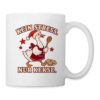 Kein Stress. Nur Kekse. – Weihnachtsgans - Tasse - Weiß - Rechts