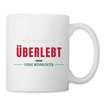Weihnachtsfeier überlebt - Kollegen Büro - Tasse - Weiß - Rechts