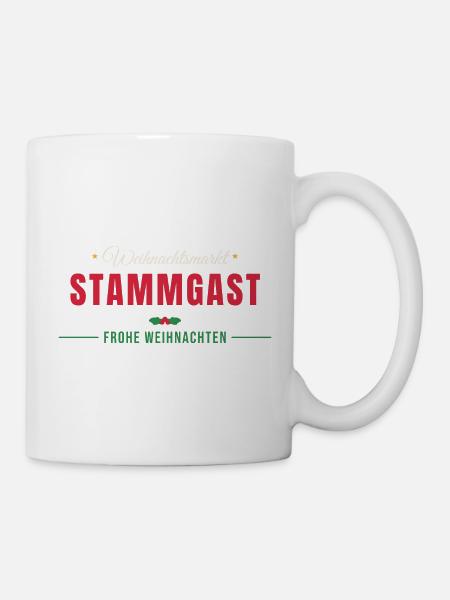 Weihnachtsmarkt Stammgast - Glühwein - Tasse - Weiß