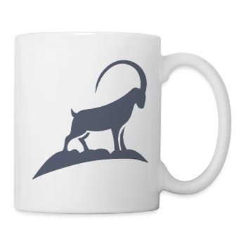 Steinbock Silhouette auf Felsen - Tasse - Weiß - Rechts