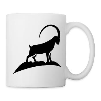 Steinbock auf Felsvorsprung - Tasse - Weiß - Rechts