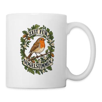 Rotkehlchen - Zeit Für Vogelstimmen - Tasse - Weiß - Rechts