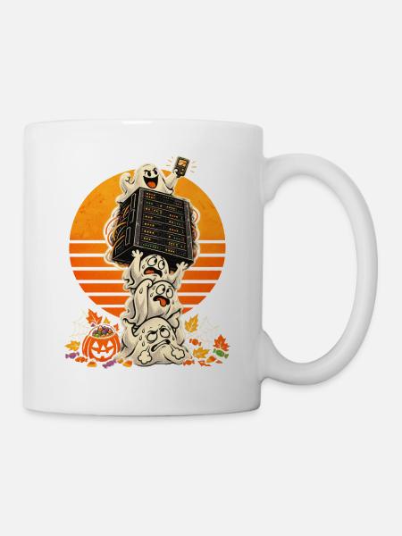 Halloween Geister-Lasttest für IT-Engineers - Tasse - Weiß