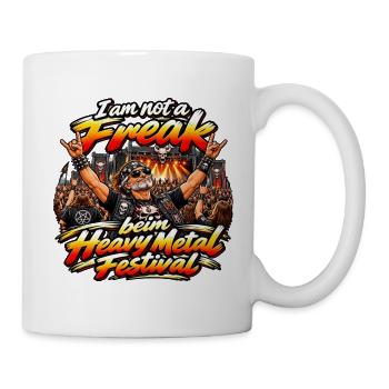Ich bin kein Freak beim Heavy Metal Festival - Tasse - Weiß - Rechts