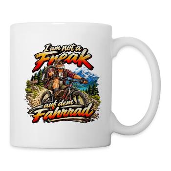 Ich bin kein Freak auf dem Fahrrad - Tasse - Weiß - Rechts