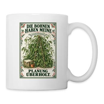 Bohnen überholen die Planung – Vintage-Garten - Tasse - Weiß - Rechts