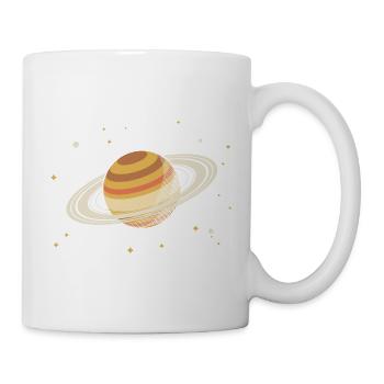 Ringplanet mit Rasterschatten und Sternen - Tasse - Weiß - Rechts