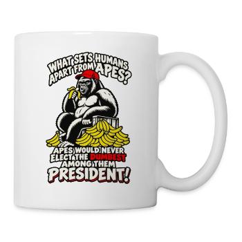 Banana Banter: Affensatire über Präsidenten - Tasse - Weiß - Rechts