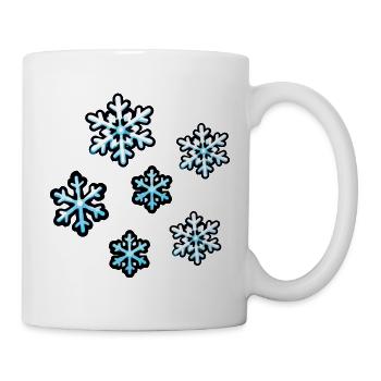 Eiskristalle Schneeflocken Muster - Tasse - Weiß - Rechts
