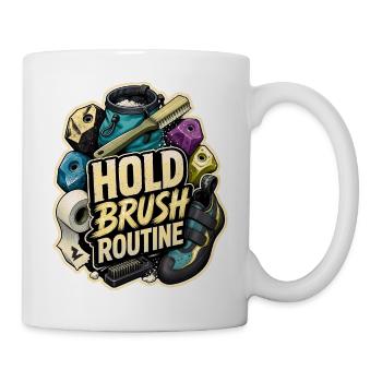 HOLD BRUSH ROUTINE - Tasse - Weiß - Rechts