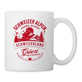 Schweizer Alpen Huere Schön Grüezi Schwiizerland - Tasse - Weiß - Rechts