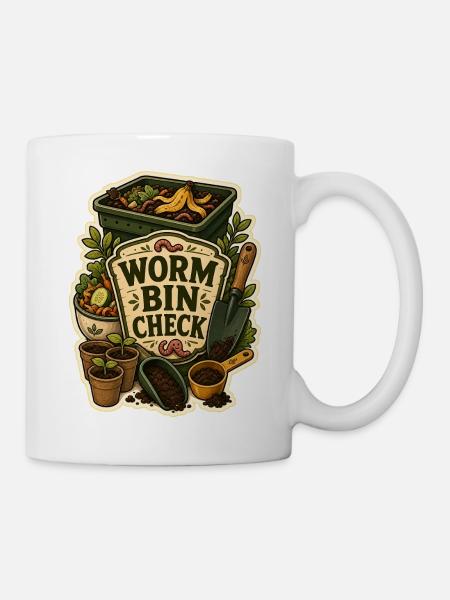 WORM BIN CHECK - Tasse - Weiß