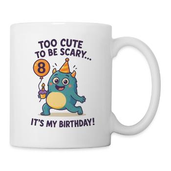 Too Cute To Be Scary 8. Geburtstag Monster - Tasse - Weiß - Rechts