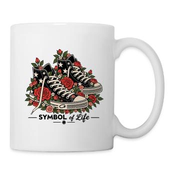 Symbol des Lebens — Sneakers & Rosen - Tasse - Weiß - Rechts