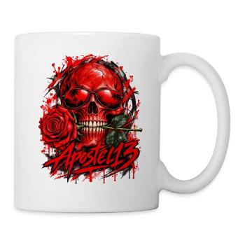 Red Skull Rose – Gothic Rock Streetwear - Tasse - Weiß - Rechts