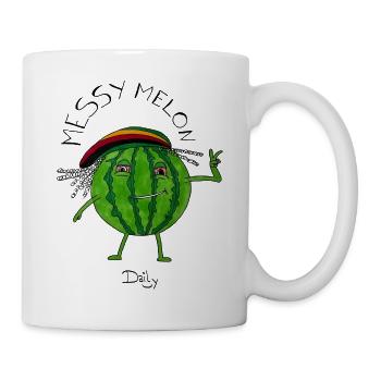 MessyMelon – tiefenentspannte Wassermelone - Tasse - Weiß - Rechts