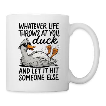 Sonnenbrillen-Enten-Zeichentrick Lustiges Meme - Tasse - Weiß - Rechts