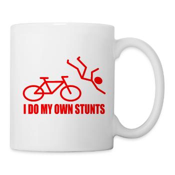Fahrrad Spruch I do my own stuns - Tasse - Weiß - Rechts