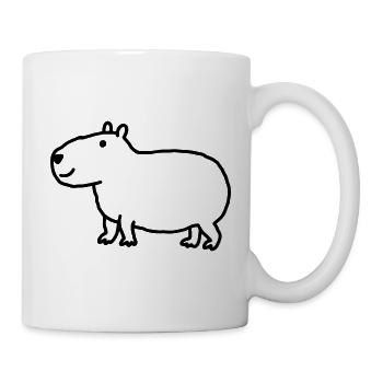 Handgezeichnete Capybara-Skizze – Niedlicher Nager - Tasse - Weiß - Rechts