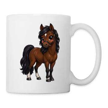 Kawaii Oldenburger – Süßes Warmblutpferd - Tasse - Weiß - Rechts