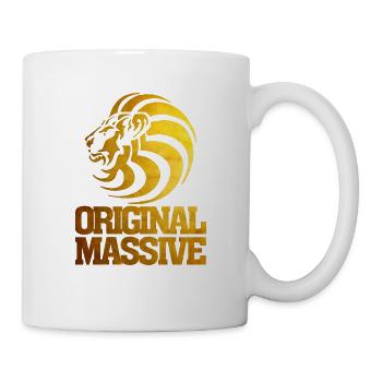 Massiver Kopf – Gold - Tasse - Weiß - Rechts