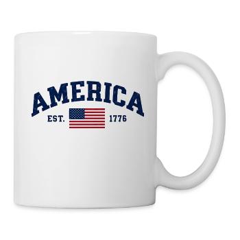 Amerikanische Flagge USA Vereinigte Staaten von Amerika US 4. - Tasse - Weiß - Rechts