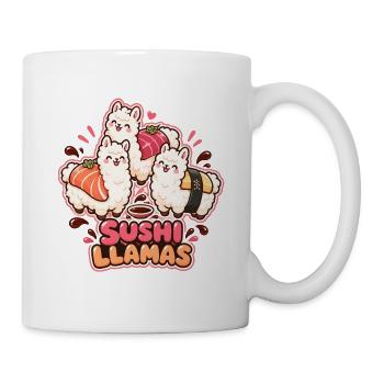 Sushi-Llamas: Flauschige Lamas mit Sushi - Tasse - Weiß - Rechts