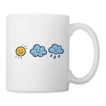 Meine Stimmung: Britisches Wetter-T-Shirt — Lustiges UK Weathe. - Tasse - Weiß - Rechts