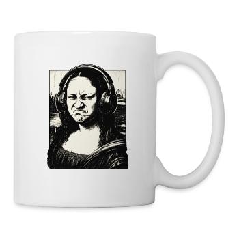 Mona Lisa Kopfhörer Parodie - Tasse - Weiß - Rechts