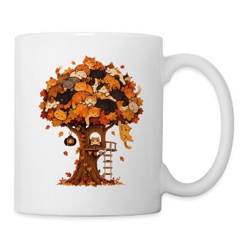 Katzenbaum Herbsttraum - Tasse - Weiß - Rechts