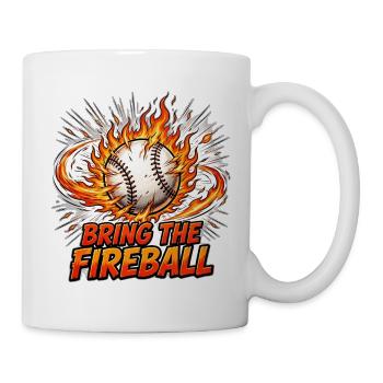 Bring The Fireball T-Shirt – Oktober-Baseballspiel - Tasse - Weiß - Rechts