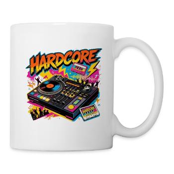 Hardcore Neon DJ Plattenspieler - Tasse - Weiß - Rechts