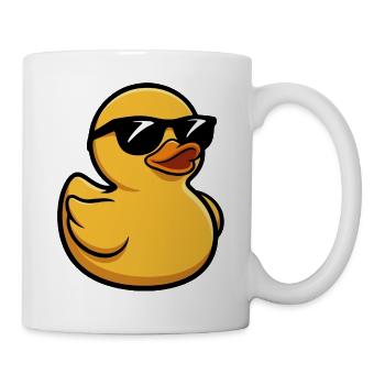 Ente mit Sonnenbrille Cartoon - Tasse - Weiß - Rechts