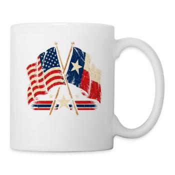 Kreuzende Flaggen USA Texas - Tasse - Weiß - Rechts
