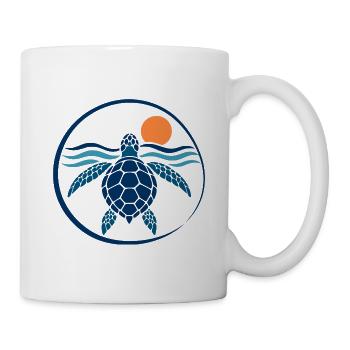 Sonnenschildkröte auf Wellen - Tasse - Weiß - Rechts
