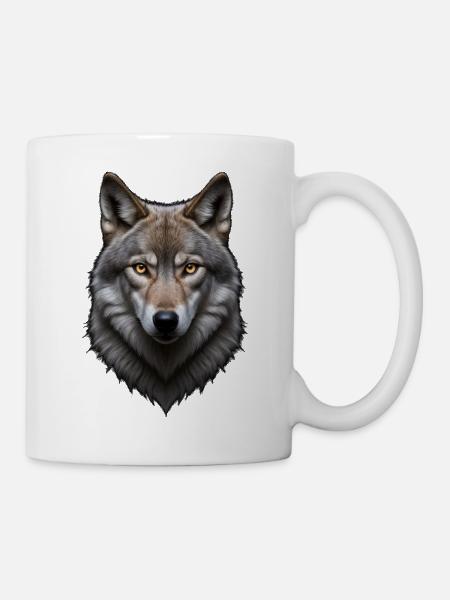 Wolfskopf  - Tasse - Weiß