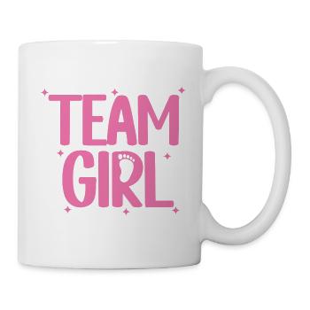 Team Girl Pink Geschlechterenthüllungsparty Matching Familie - Tasse - Weiß - Rechts