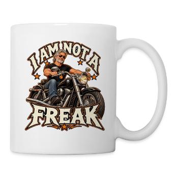 Ich bin kein Freak Motorrad - Tasse - Weiß - Rechts