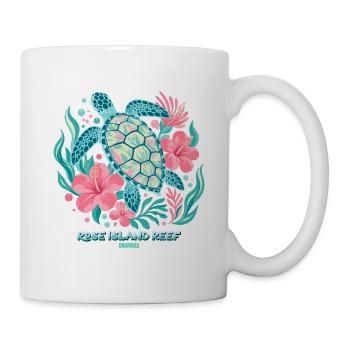 Pink Reef Islands-Schildkröte auf den Bahamas - Tasse - Weiß - Rechts