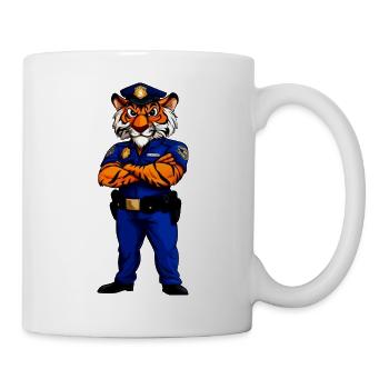 Tiger Polizei / Polizist Raubtier - Tasse - Weiß - Rechts