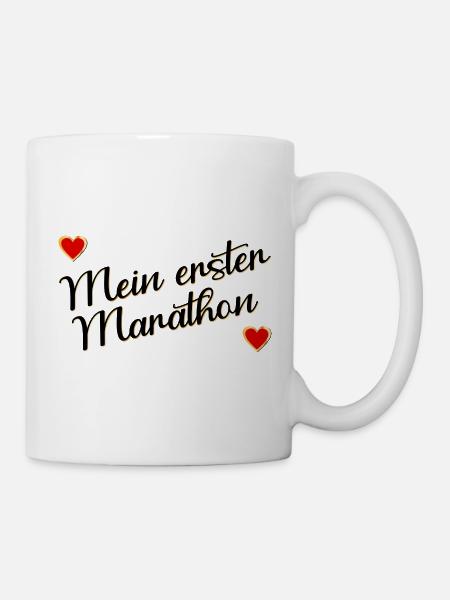 Erster Marathon, Laufen - Tasse - Weiß
