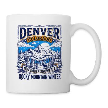 Denver Colorado November Snowfall Rocky Mountain - Tasse - Weiß - Rechts