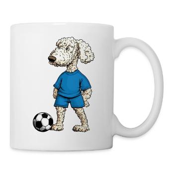 Pudel Fussballer Hund - Tasse - Weiß - Rechts