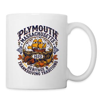Plymouth Massachusetts 1620 Thanksgiving Heritage - Tasse - Weiß - Rechts