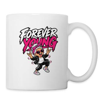 Forever Young – Coole Rock Oma – Kultspruch - Tasse - Weiß - Rechts
