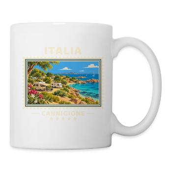 Italien Cannigione Camping Vintage Reisemarke - Tasse - Weiß - Rechts