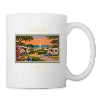 Italien Caorle Camping Vintage Reisemarke - Tasse - Weiß - Rechts