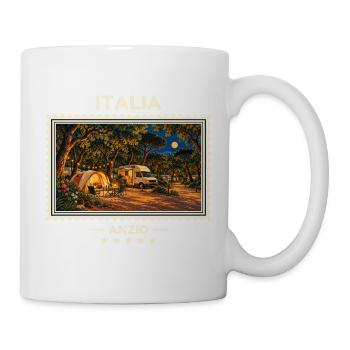Italien Anzio Camping Vintage Reisemarke - Tasse - Weiß - Rechts