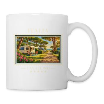 Italien Cavallino Camping Vintage Reisemarke - Tasse - Weiß - Rechts